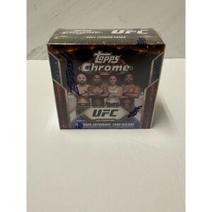 2024 Topps Chrome UFC Mega Box Sealed 1 Auto 6 Packs 8 Cards Per Pack